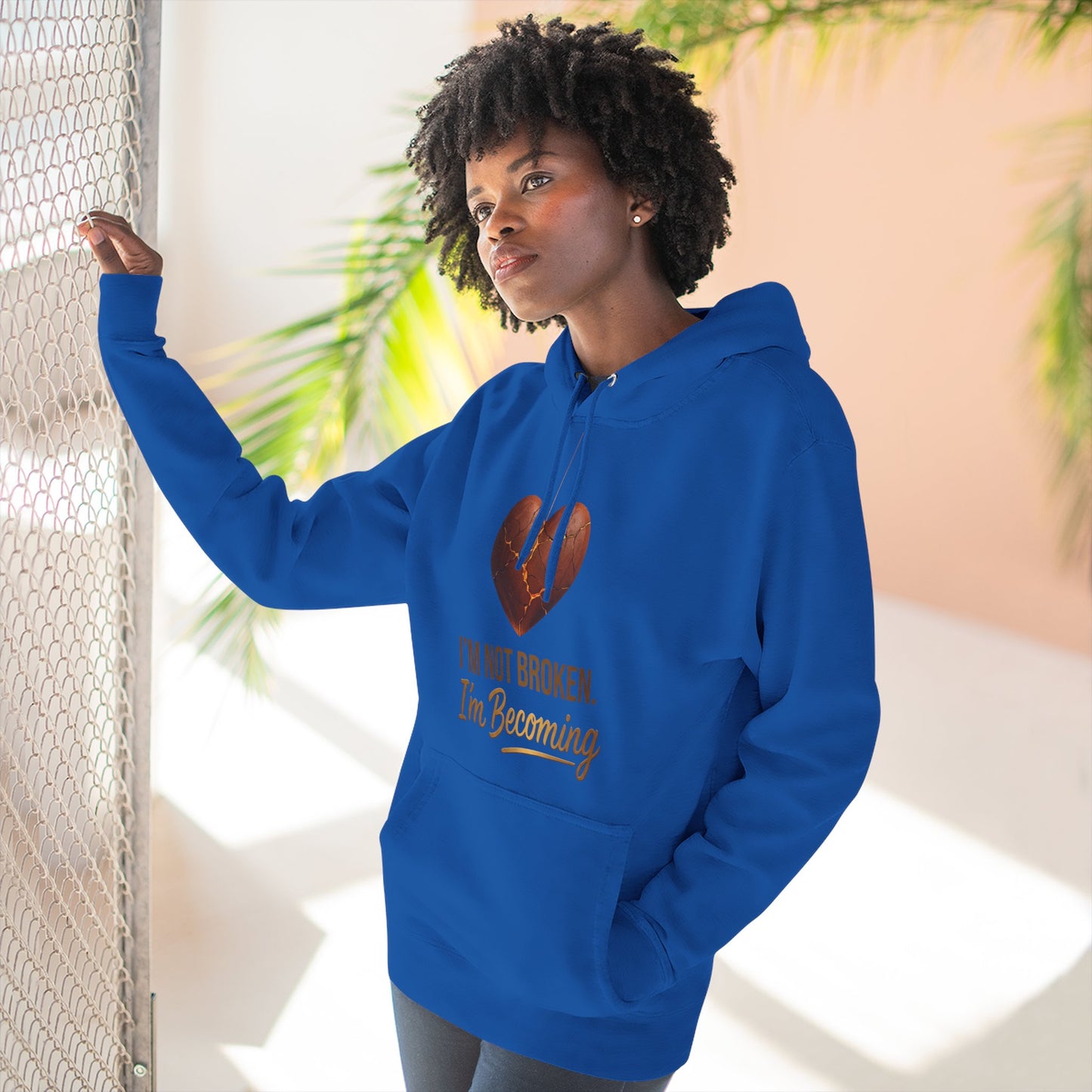 I'm Not Broken I'm Becoming Fleece Hoodie — Inspirational Heart Graphic Hoodie