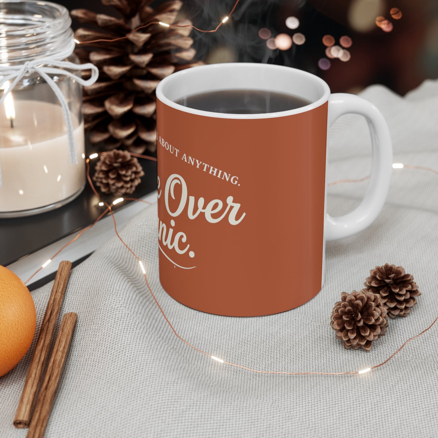 Peace Over Panic Ceramic Mug — "Do Not Be Anxious About Anything" Inspirational Coffee Cup