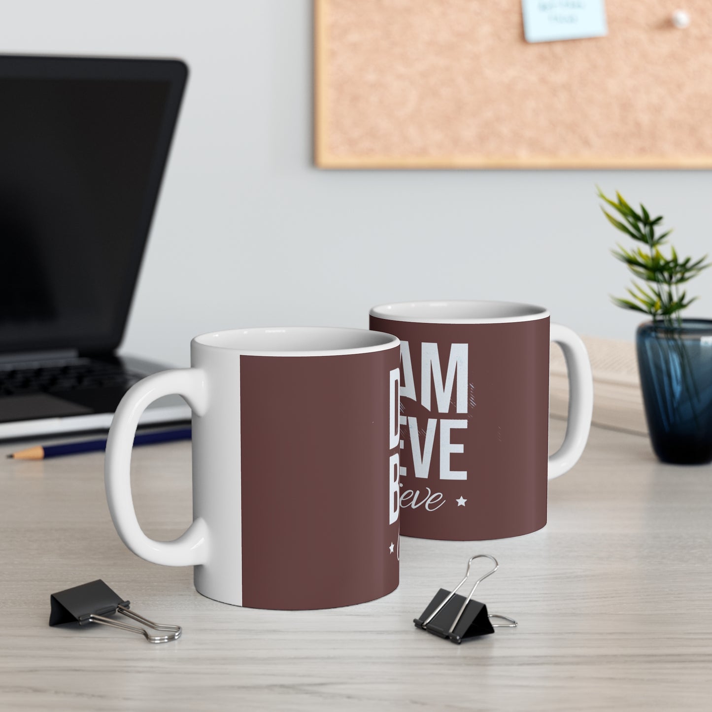 Dream Believe Achieve Ceramic Coffee Mug — Inspirational 11oz/15oz Motivational Gift
