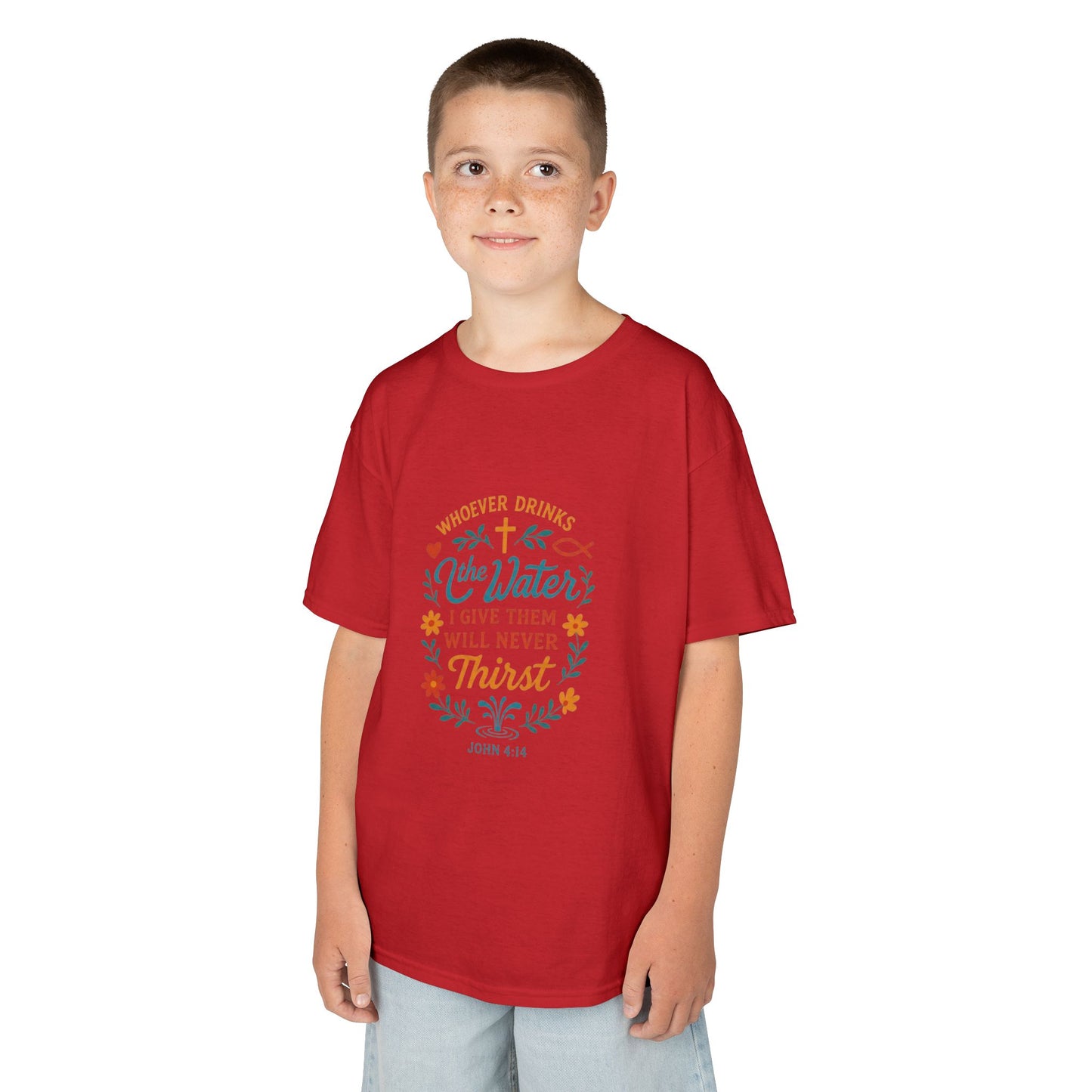 Kids Tee — "Blessed & Hydrated" Christian Faith Graphic Shirt