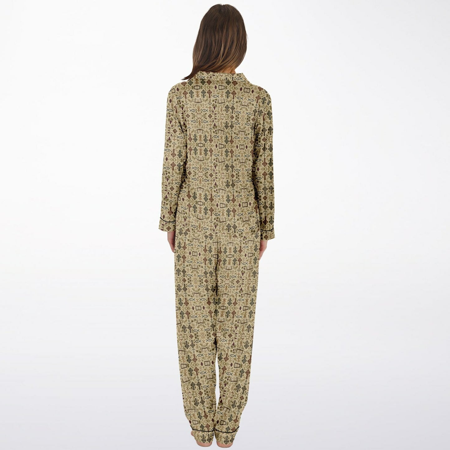 Women's Satin Pajamas - AOP