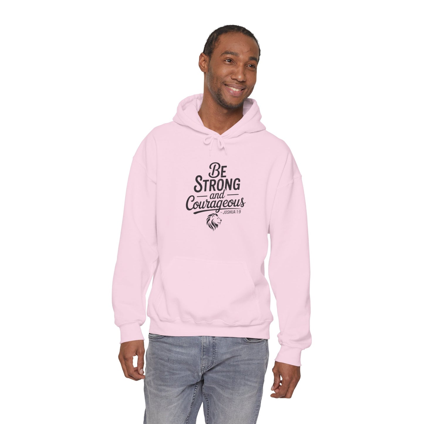 Be Strong and Courageous Hoodie – Inspirational Christian Scripture Sweatshirt