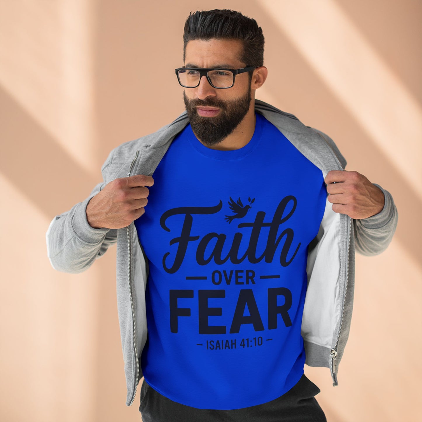 Faith Over Fear Sweatshirt — Isaiah 41:10 Christian Crewneck