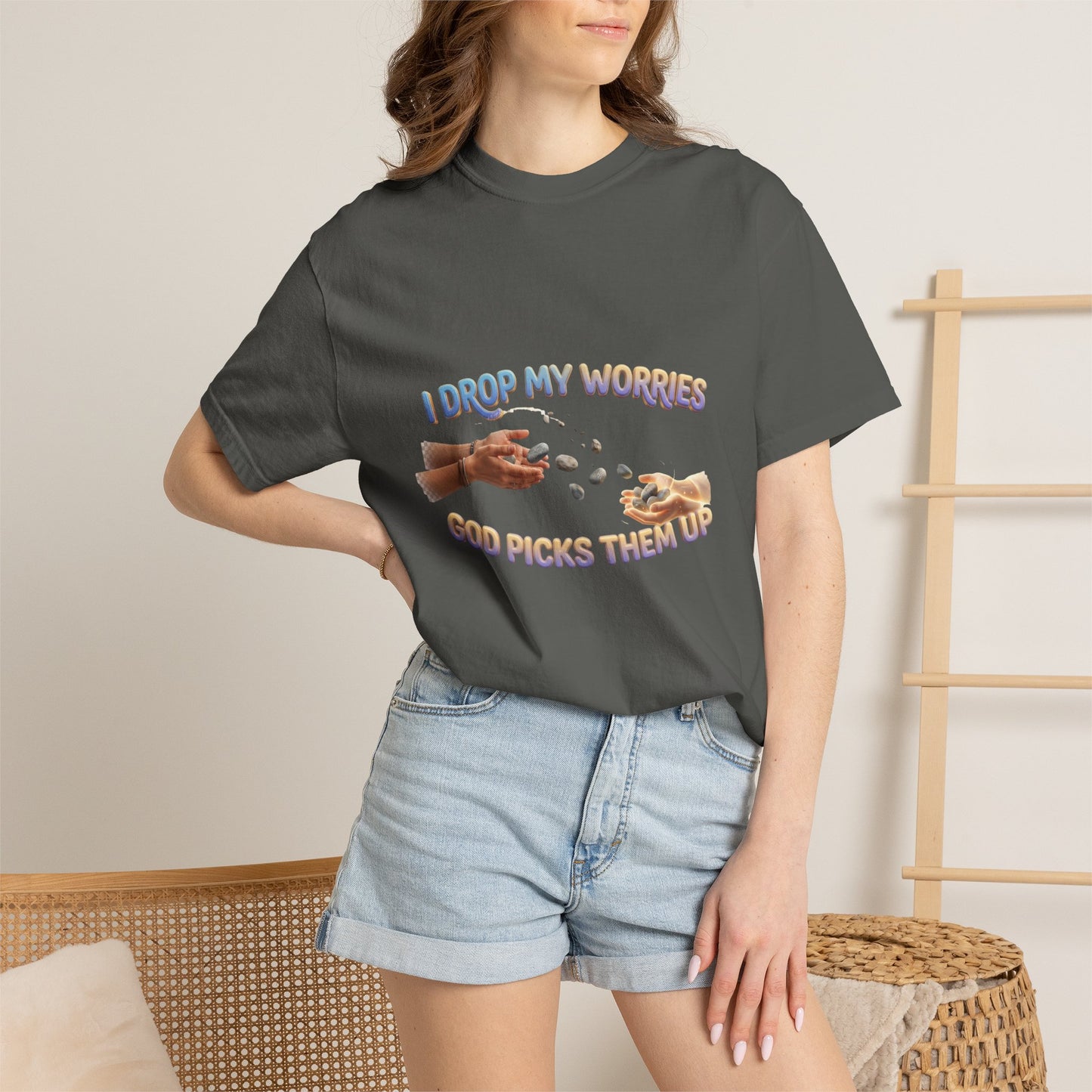 I Drop My Worries T-Shirt — Faith-Inspired Christian Graphic Tee