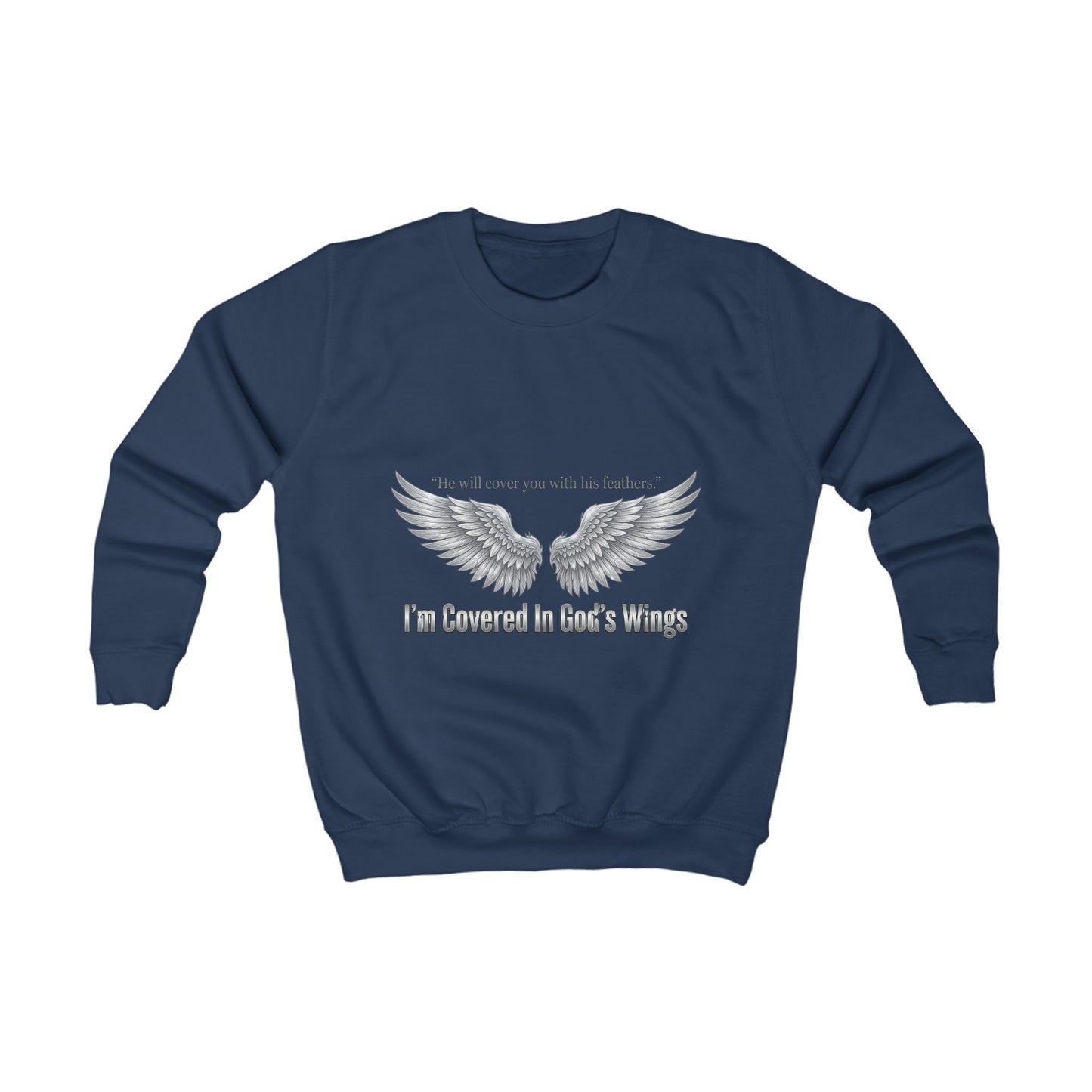 Kids Sweatshirt — 'I'm Covered in Daddy's Wings' Angel Wing Memorial Pullover