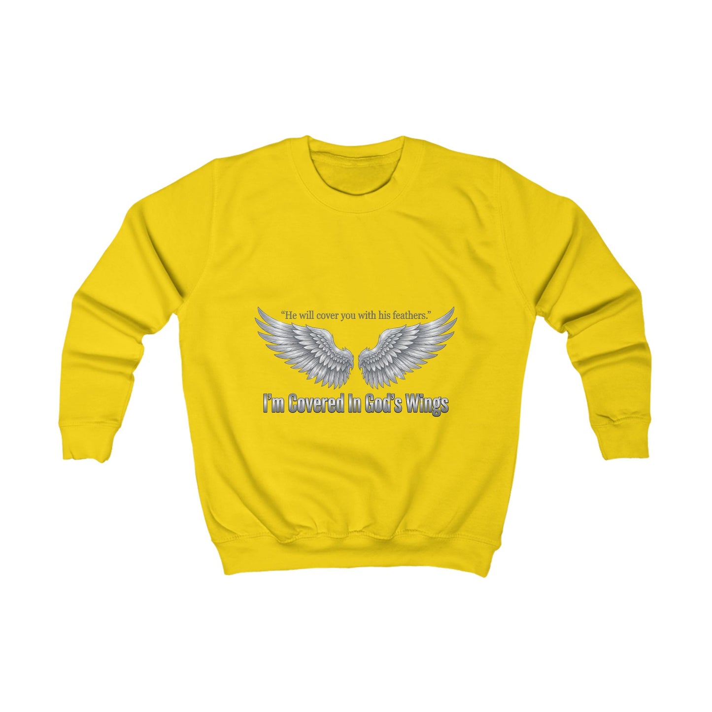 Kids Sweatshirt — 'I'm Covered in Daddy's Wings' Angel Wing Memorial Pullover