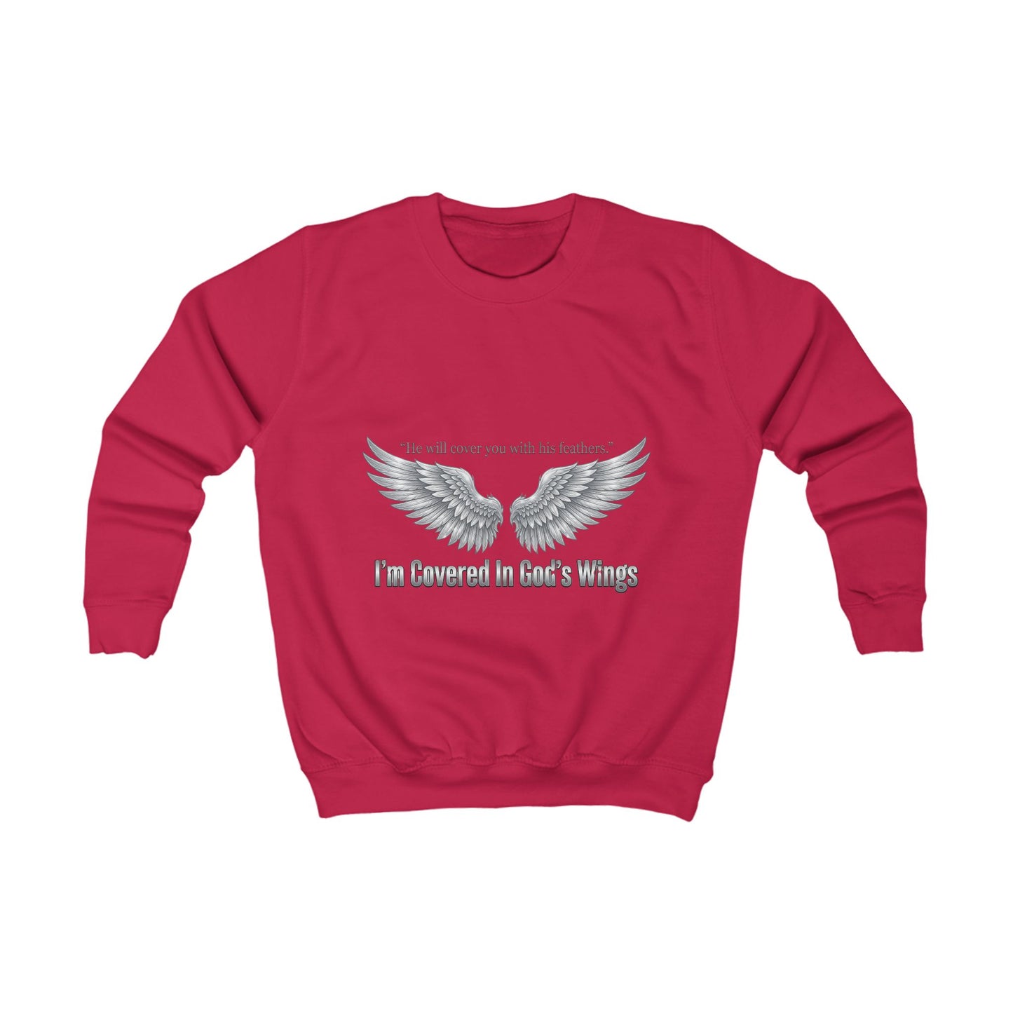 Kids Sweatshirt — 'I'm Covered in Daddy's Wings' Angel Wing Memorial Pullover