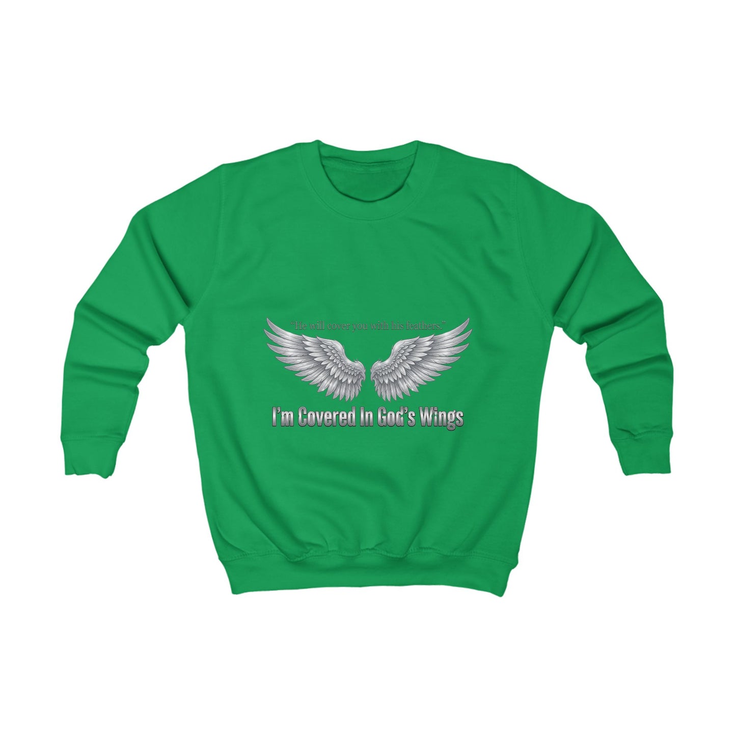 Kids Sweatshirt — 'I'm Covered in Daddy's Wings' Angel Wing Memorial Pullover
