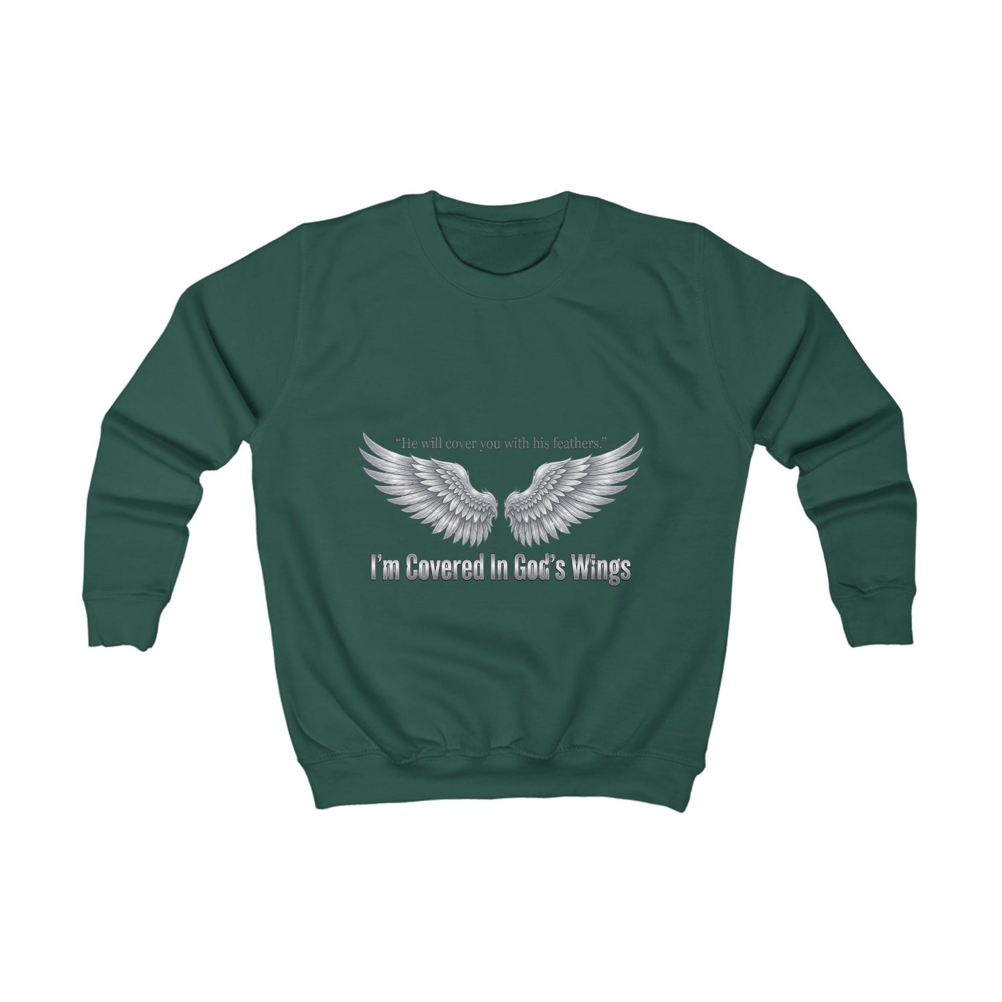 Kids Sweatshirt — 'I'm Covered in Daddy's Wings' Angel Wing Memorial Pullover