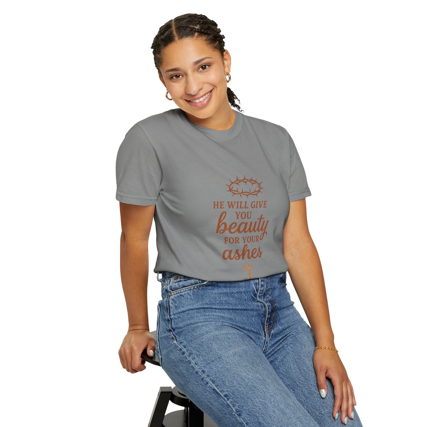 Christian Isaiah 61:3 T-Shirt — "He Will Give You Beauty for Your Ashes" Inspirational Tee