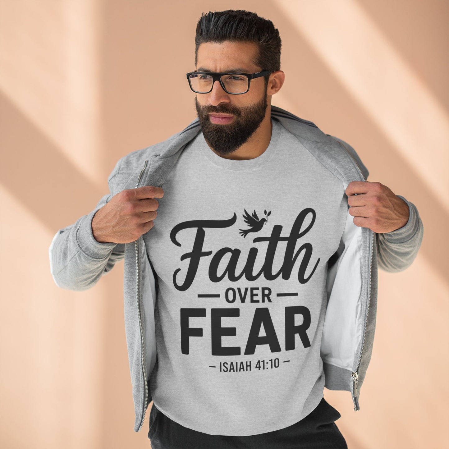 Faith Over Fear Sweatshirt — Isaiah 41:10 Christian Crewneck