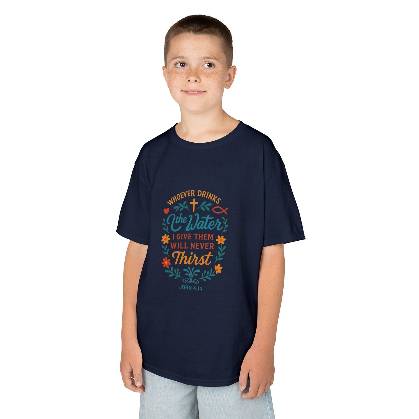 Kids Tee — "Blessed & Hydrated" Christian Faith Graphic Shirt