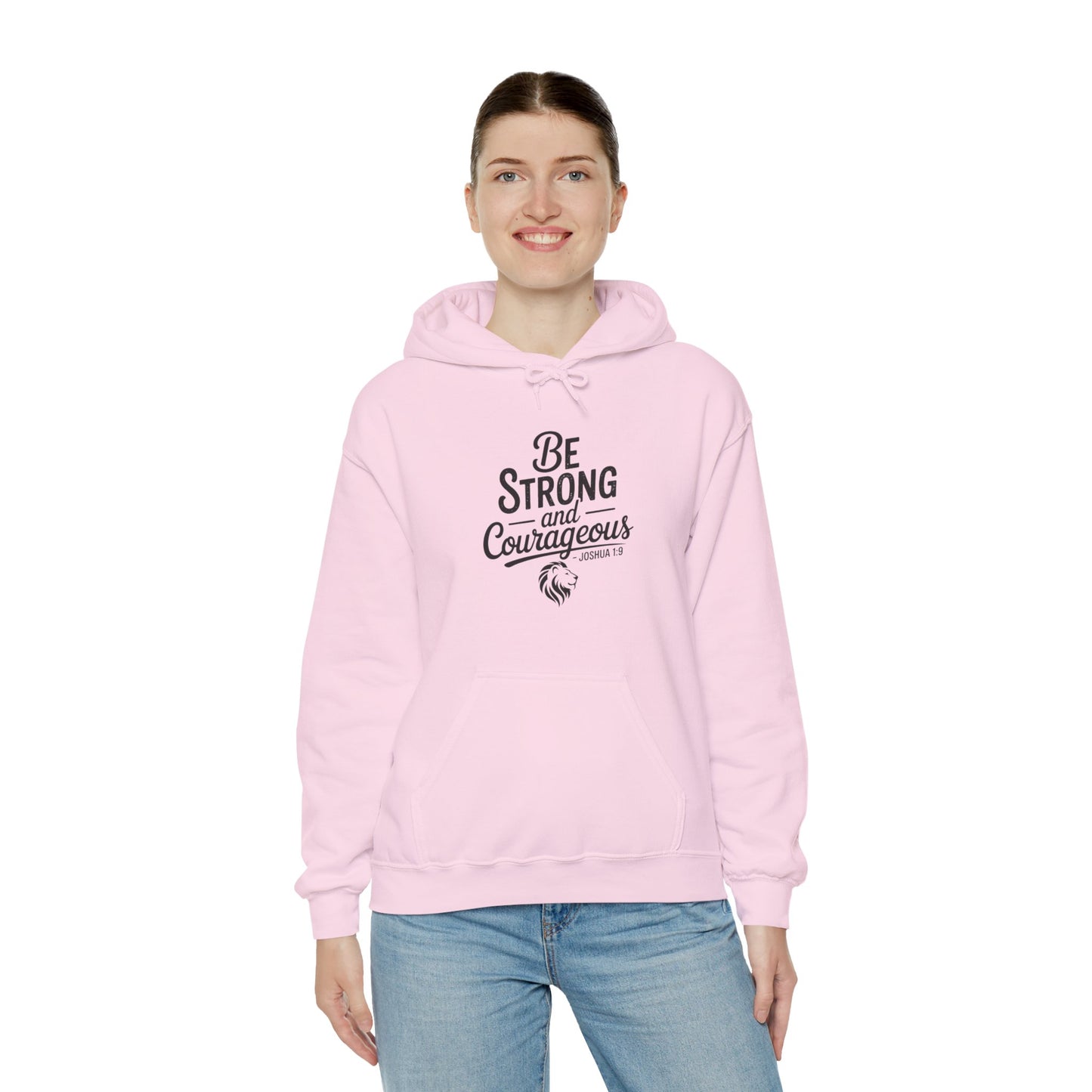 Be Strong and Courageous Hoodie – Inspirational Christian Scripture Sweatshirt