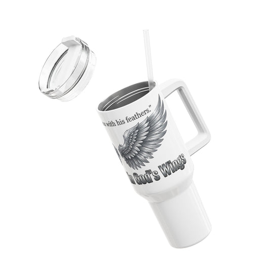 Inspirational Angel Wings Tumbler 40oz – "I'm Covered in God's Love" Travel Mug