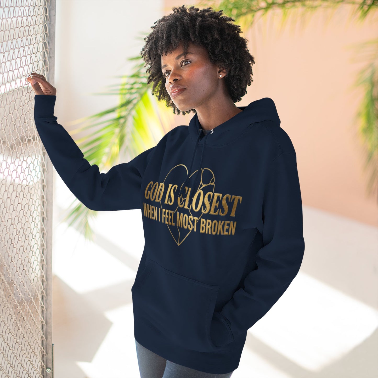 God Is Closest Broken Heart Hoodie — Inspirational Christian Sweatshirt