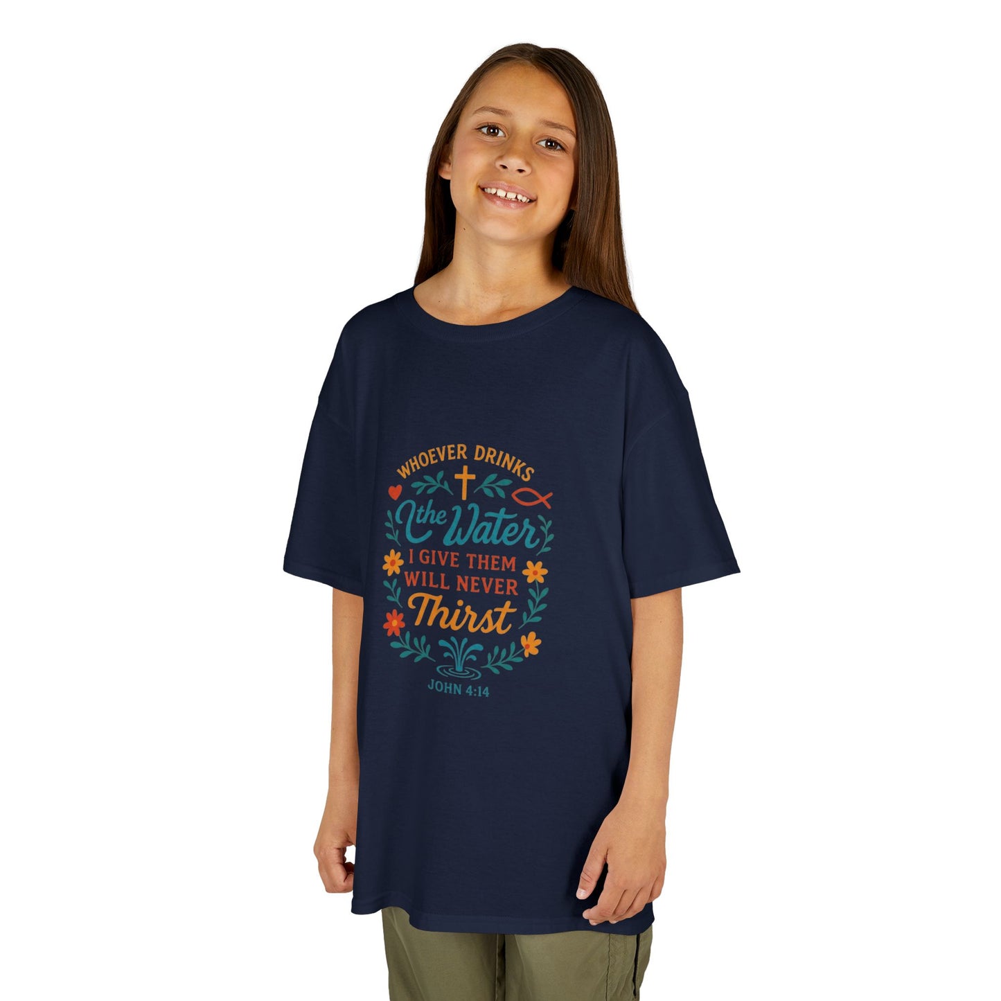 Kids Tee — "Blessed & Hydrated" Christian Faith Graphic Shirt