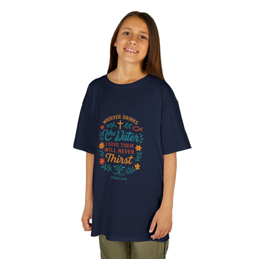 Kids Tee — "Blessed & Hydrated" Christian Faith Graphic Shirt