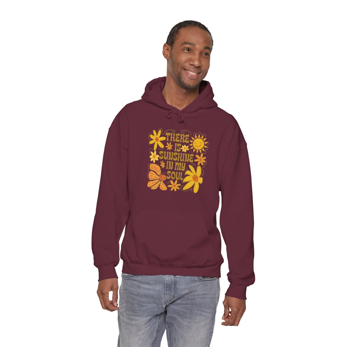 There Is Sunshine In My Soul Hoodie — Retro Floral Positive Quote Sweatshirt