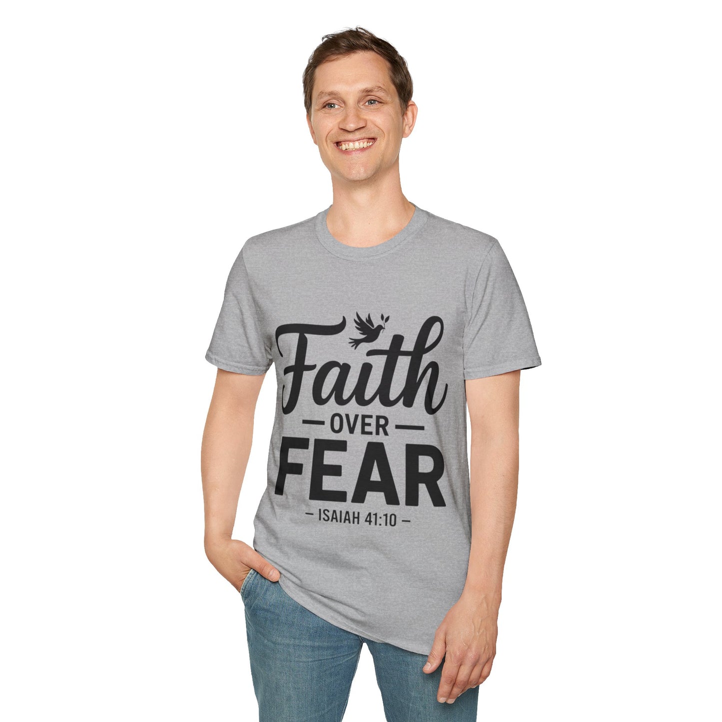 Faith Over Fear T-Shirt — Isaiah 41:10 Christian Inspirational Tee