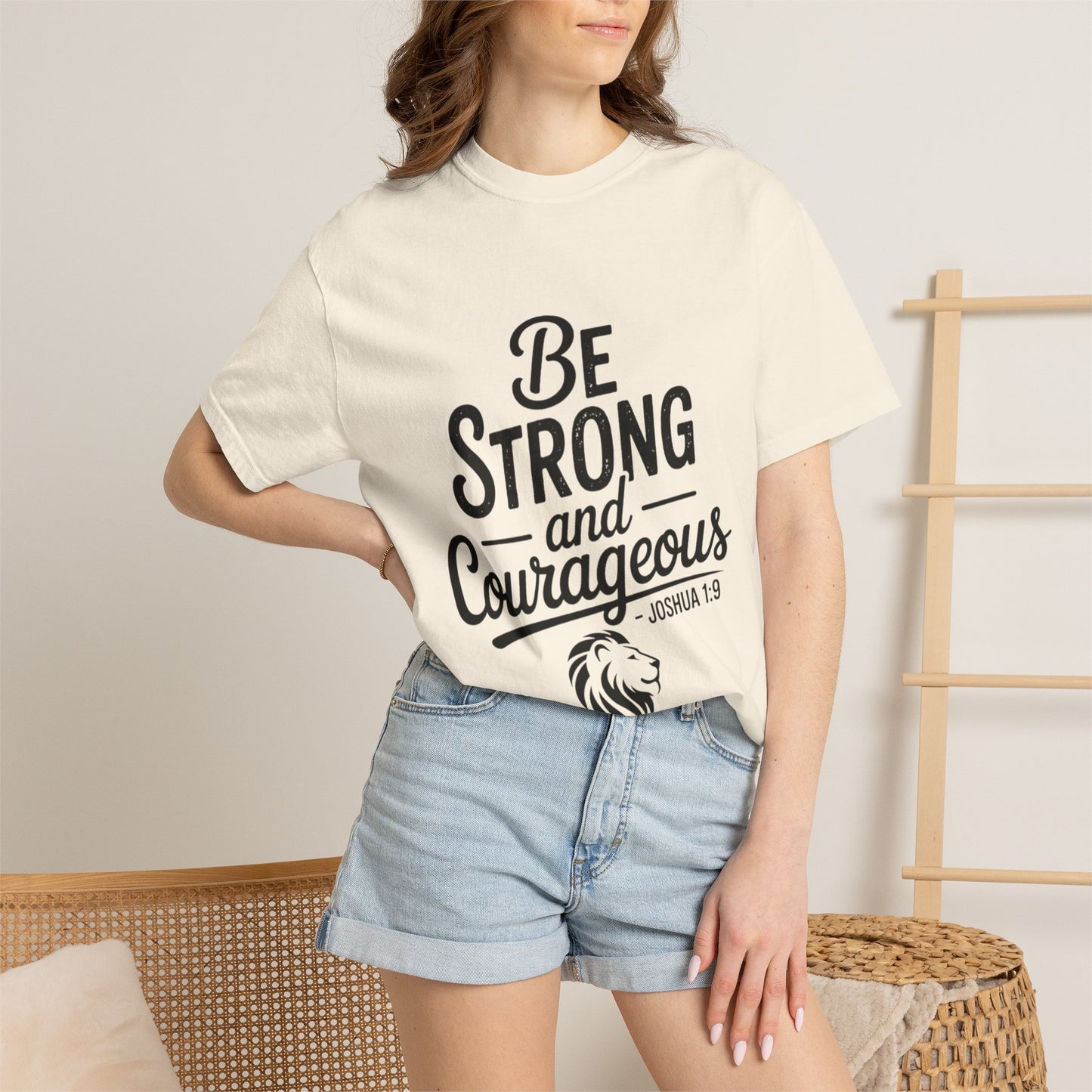 Be Strong and Courageous T-Shirt — Inspirational Christian Scripture Tee (Joshua 1:9)