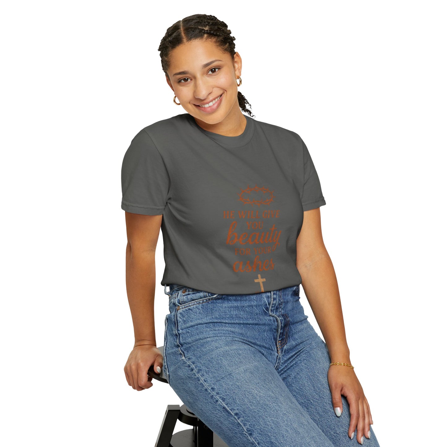 Christian Isaiah 61:3 T-Shirt — "He Will Give You Beauty for Your Ashes" Inspirational Tee
