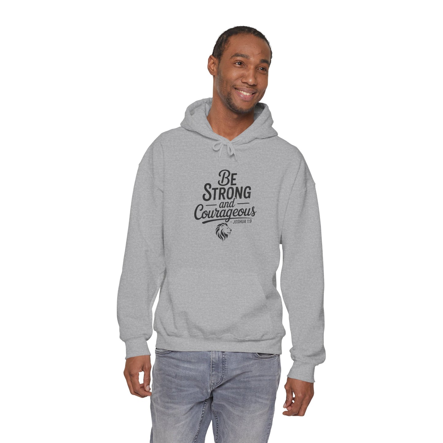 Be Strong and Courageous Hoodie – Inspirational Christian Scripture Sweatshirt
