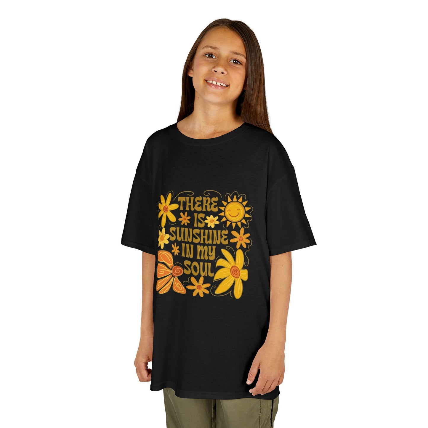 Kids T-Shirt — "There Is Sunshine In My Soul" Retro Floral Tee