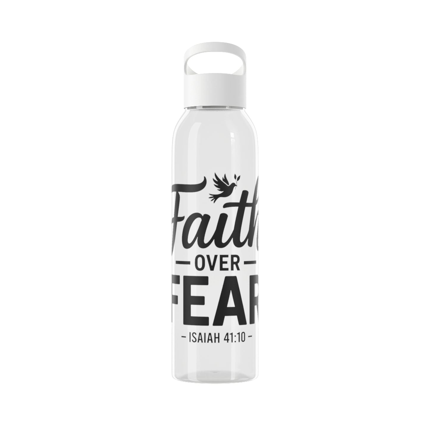 Faith Over Fear Water Bottle — Inspirational Isaiah 41:10 Stainless Bottle