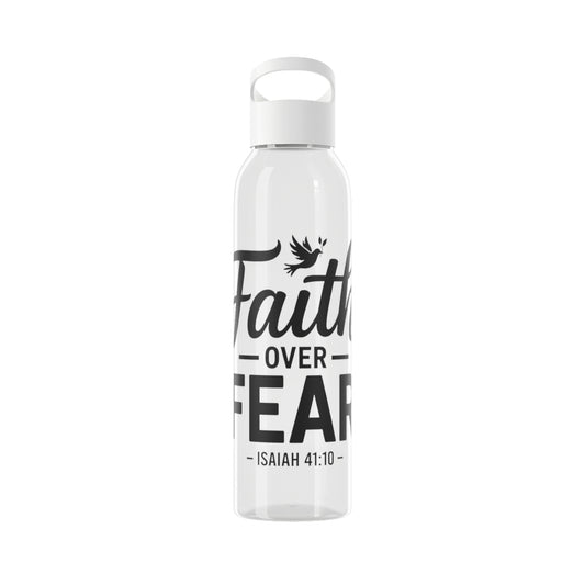 Faith Over Fear Water Bottle — Inspirational Isaiah 41:10 Stainless Bottle