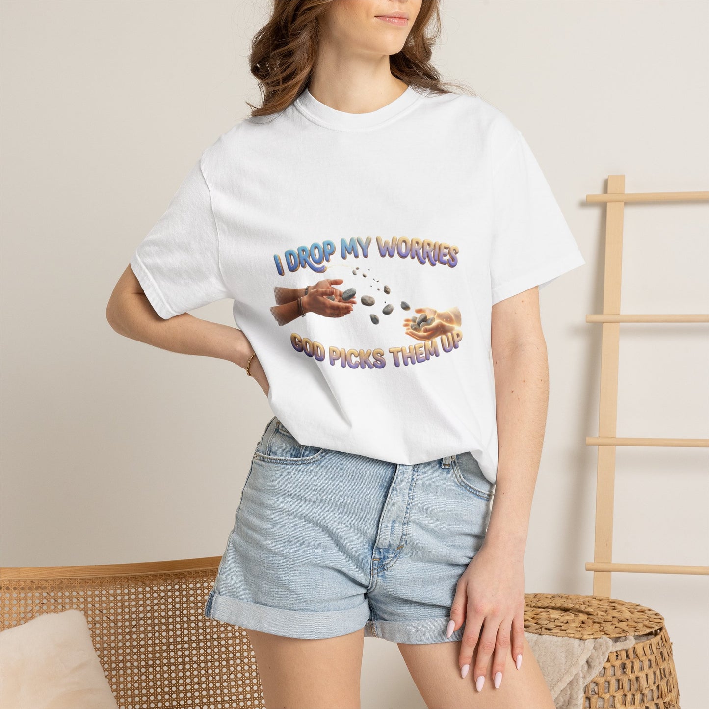 I Drop My Worries T-Shirt — Faith-Inspired Christian Graphic Tee