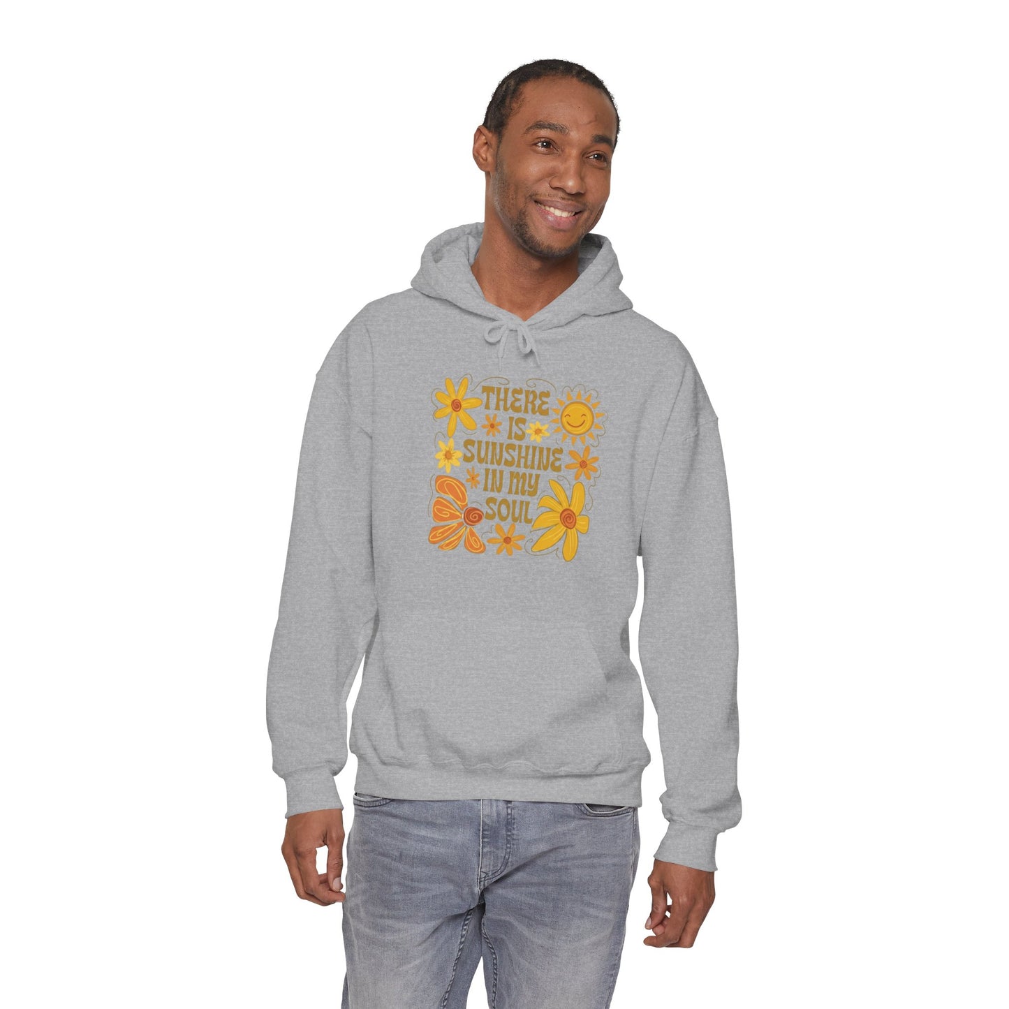 There Is Sunshine In My Soul Hoodie — Retro Floral Positive Quote Sweatshirt