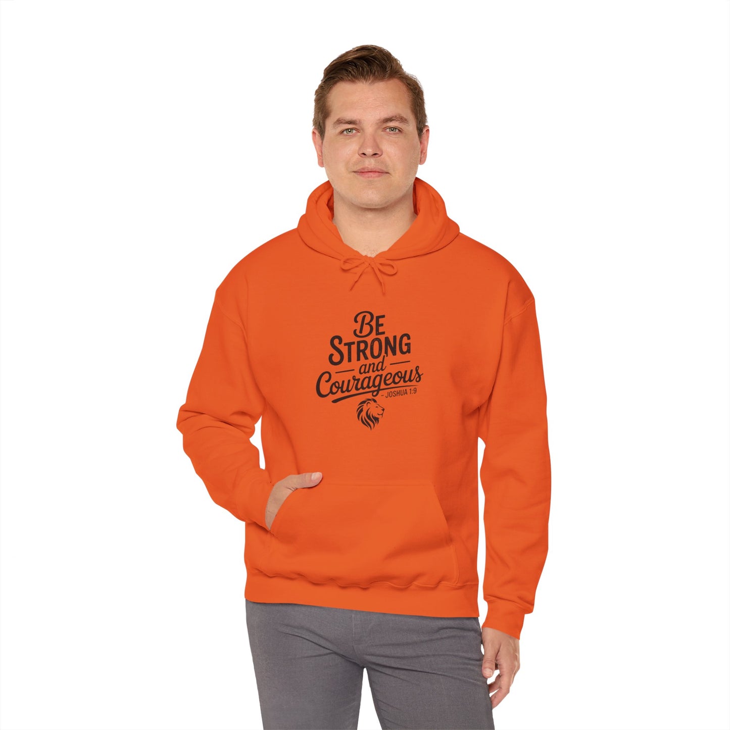Be Strong and Courageous Hoodie – Inspirational Christian Scripture Sweatshirt