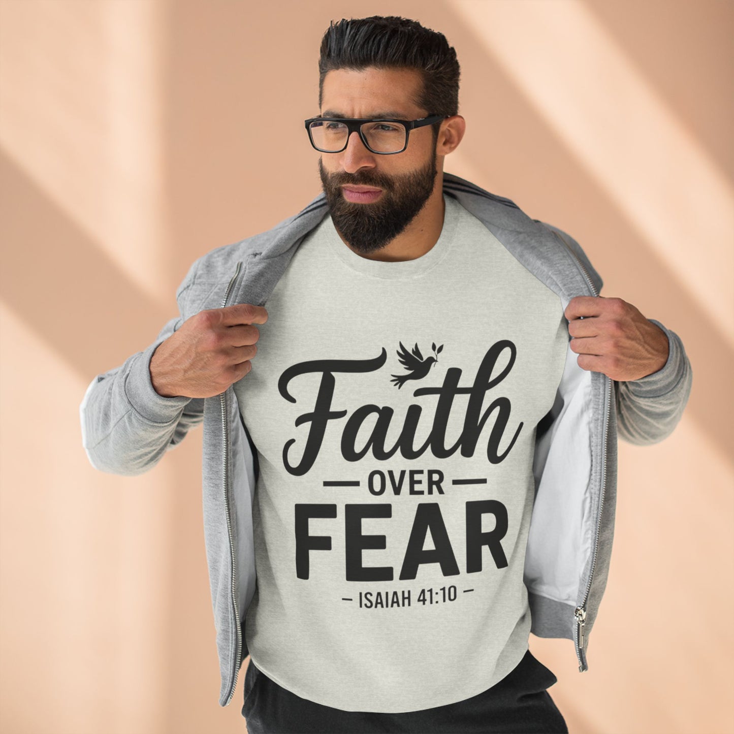 Faith Over Fear Sweatshirt — Isaiah 41:10 Christian Crewneck