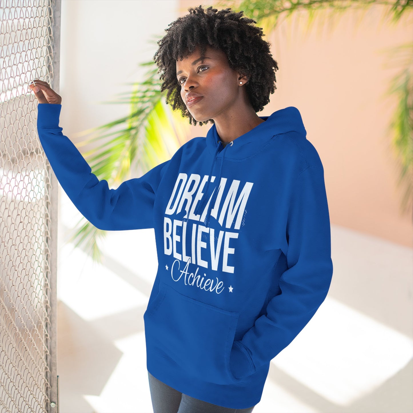 Dream Believe Achieve Hoodie — Inspirational Motivational Fleece Pullover