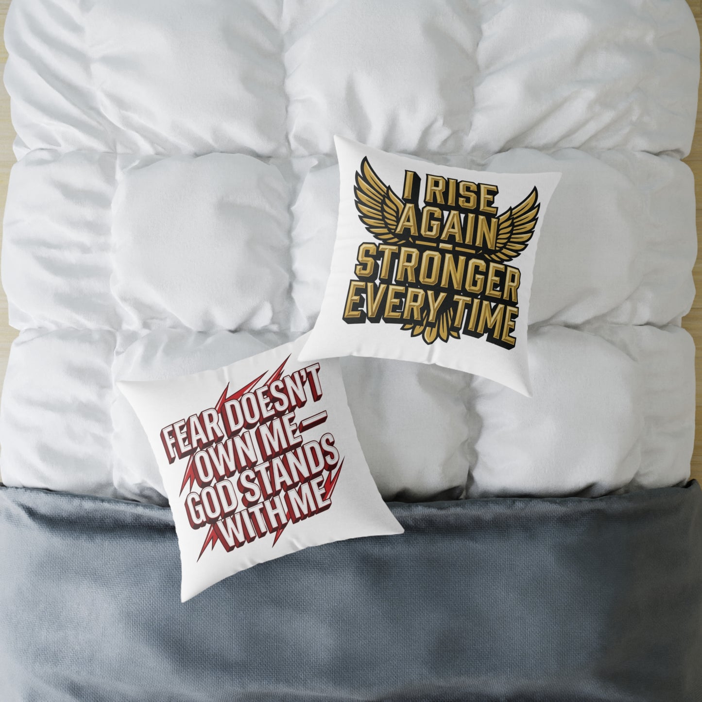 Square Poly Canvas Pillow — Durable Decorative Throw Pillow
