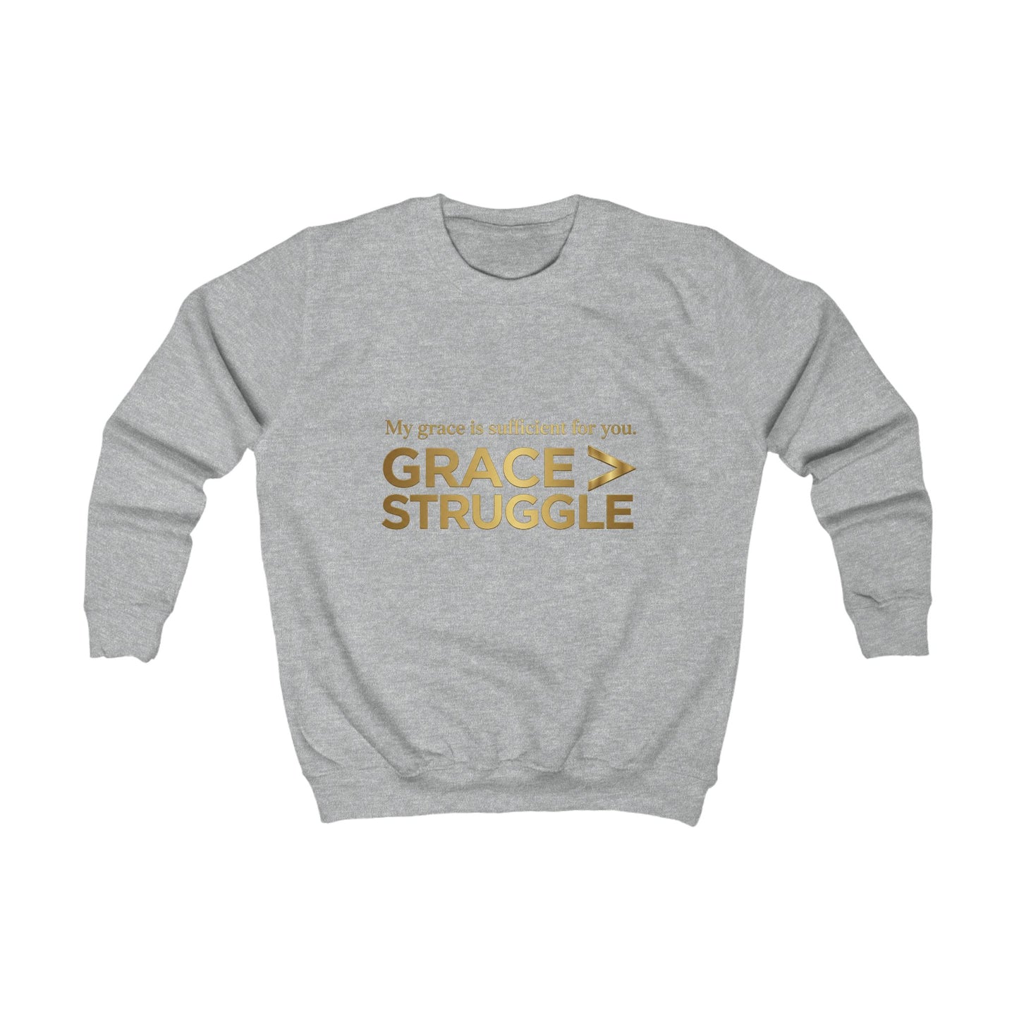 Kids Sweatshirt - "Grace > Struggle" Inspirational Christian Youth Pullover