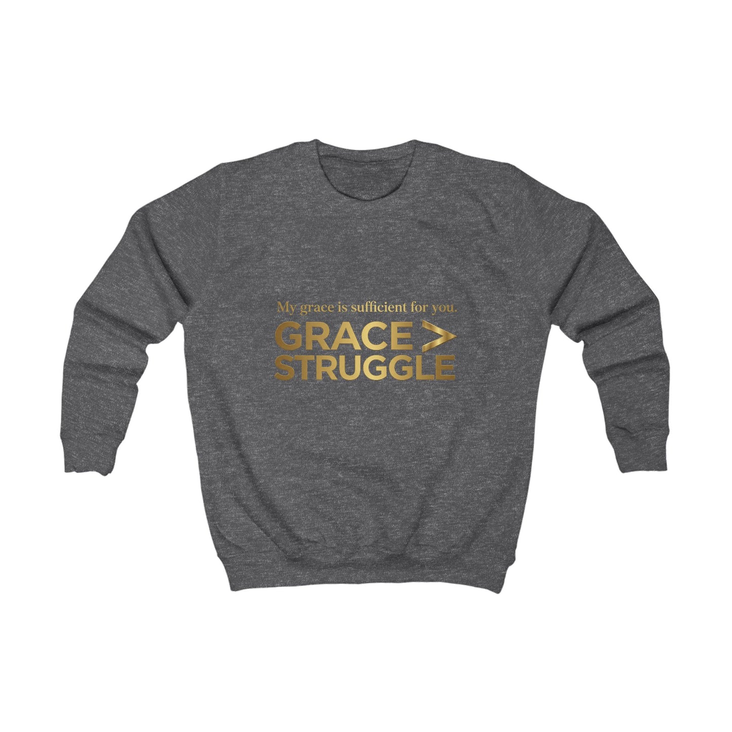Kids Sweatshirt - "Grace > Struggle" Inspirational Christian Youth Pullover
