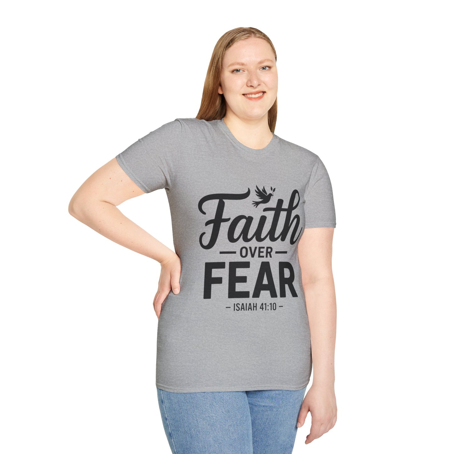 Faith Over Fear T-Shirt — Isaiah 41:10 Christian Inspirational Tee