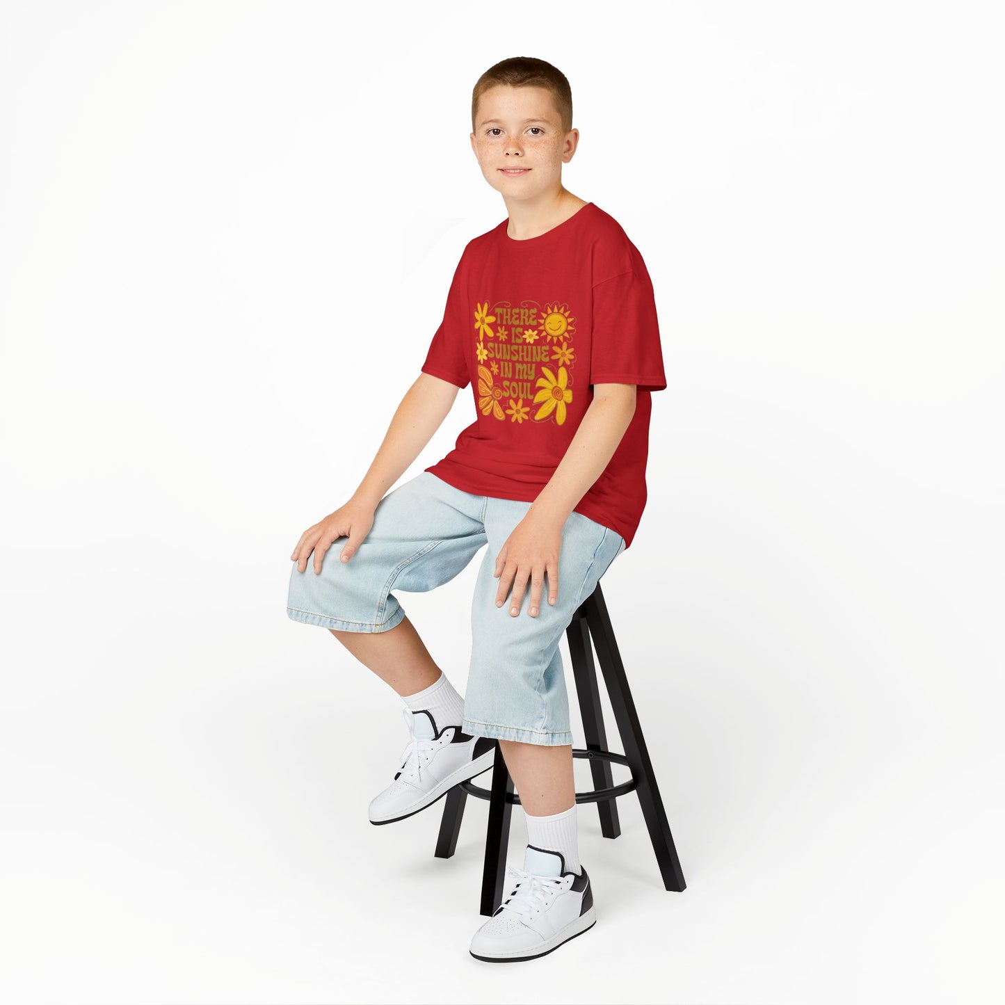 Kids T-Shirt — "There Is Sunshine In My Soul" Retro Floral Tee