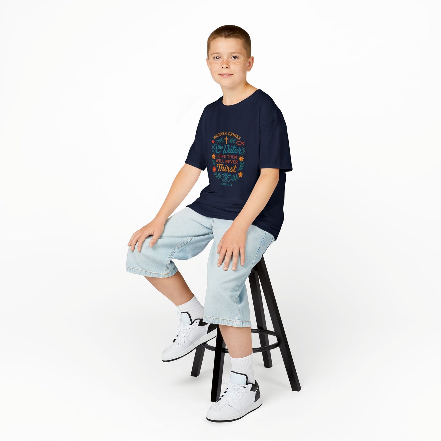 Kids Tee — "Blessed & Hydrated" Christian Faith Graphic Shirt