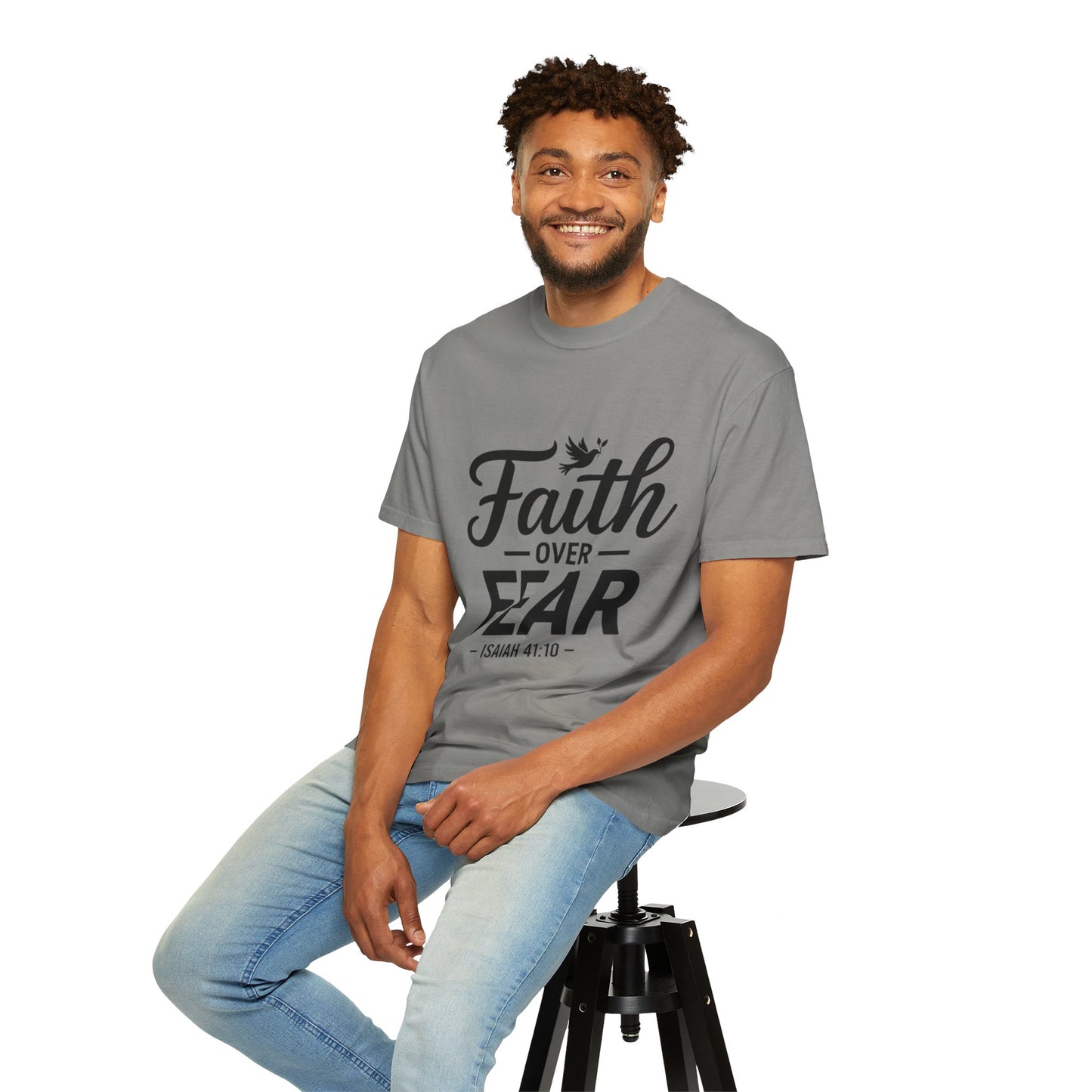 Faith Over Fear T-Shirt — Isaiah 41:10 Inspirational Christian Tee