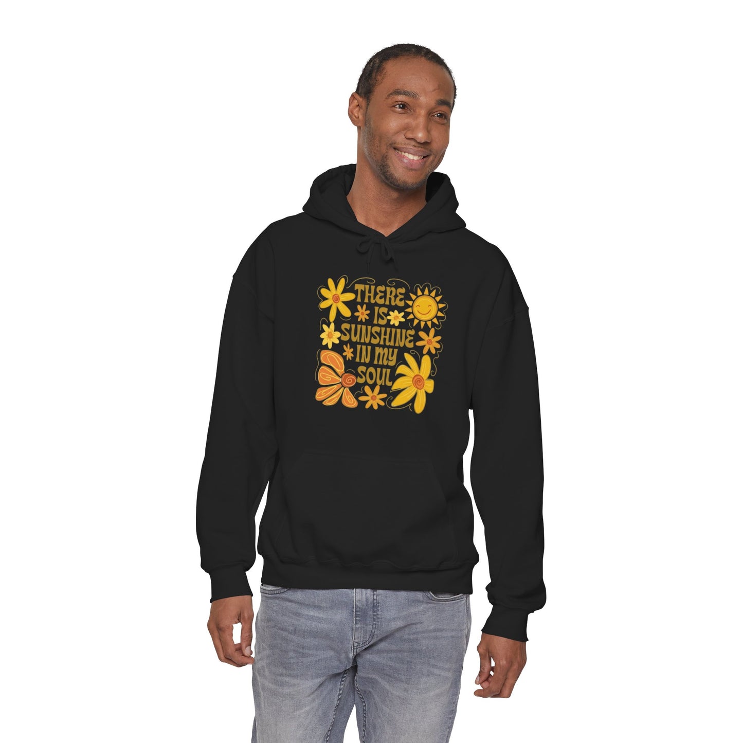 There Is Sunshine In My Soul Hoodie — Retro Floral Positive Quote Sweatshirt