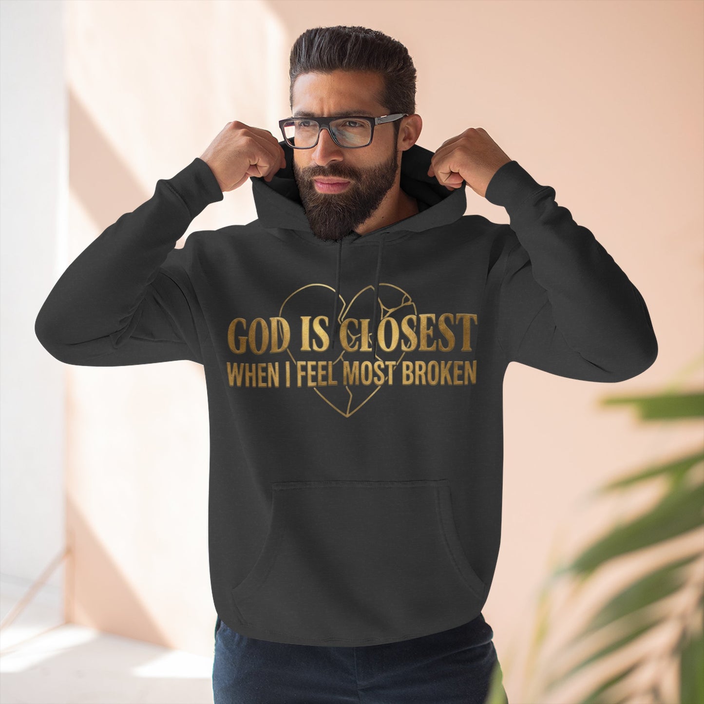 God Is Closest Broken Heart Hoodie — Inspirational Christian Sweatshirt