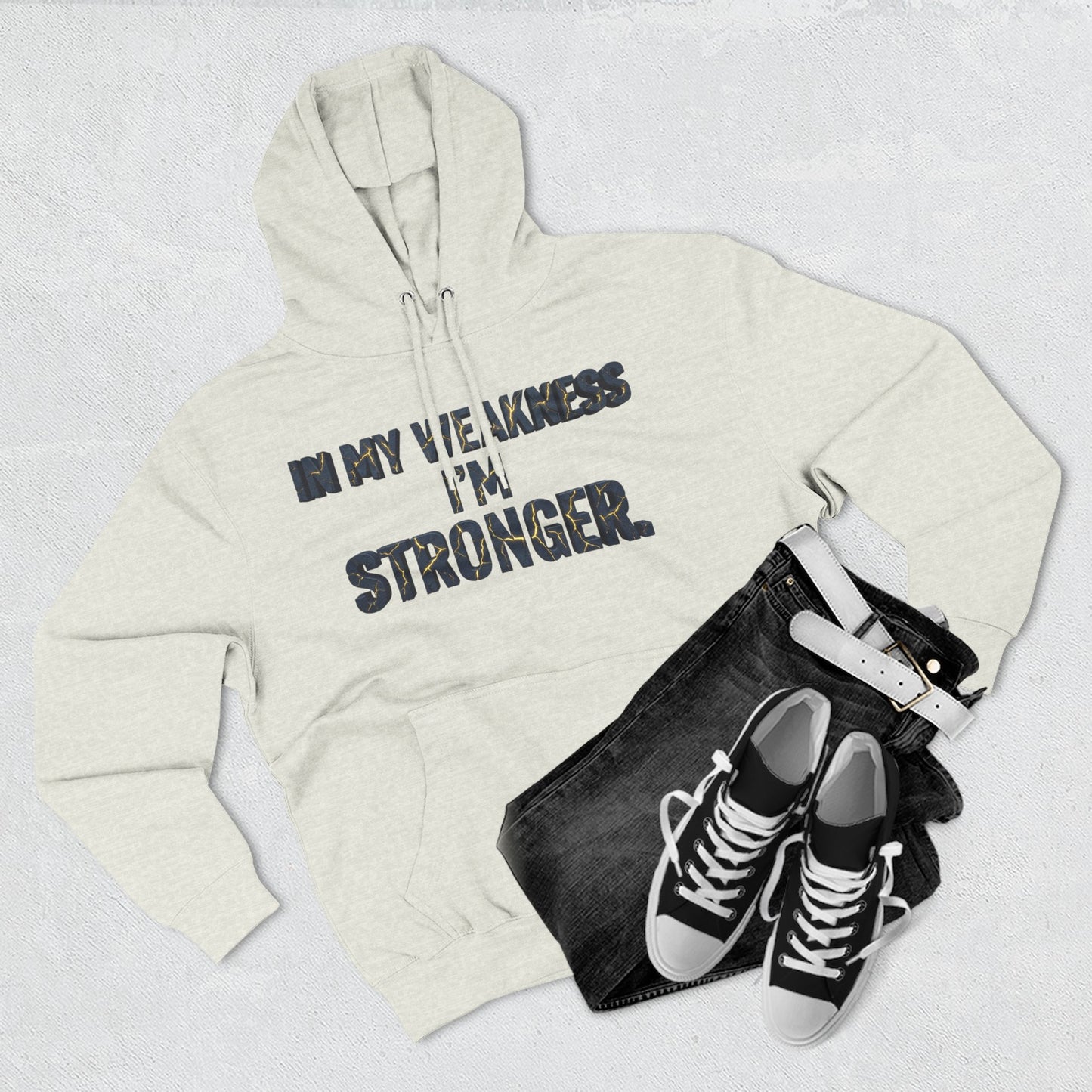 Stronger Hoodie – "In My Weakness I'm Stronger" Inspirational Pullover
