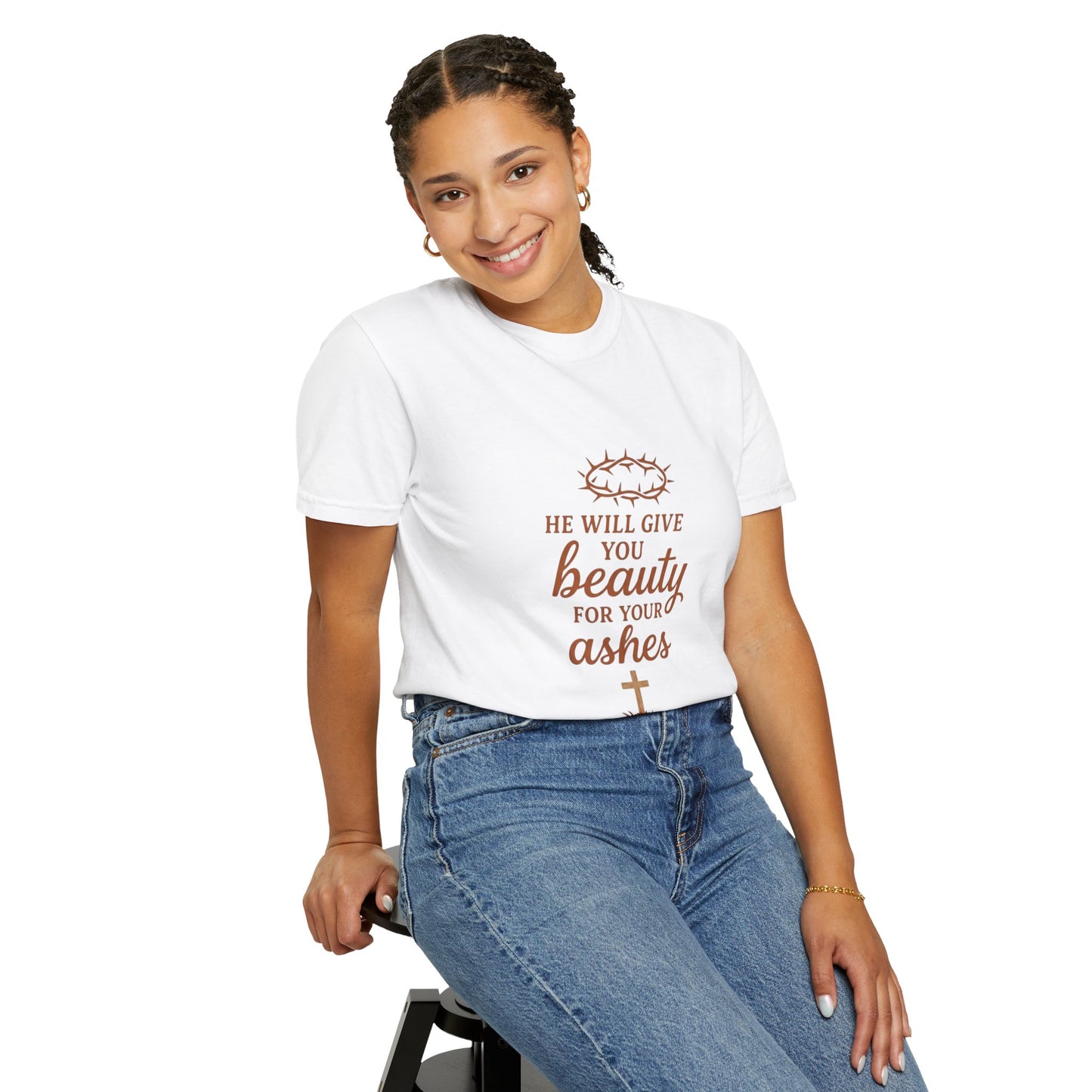 Christian Isaiah 61:3 T-Shirt — "He Will Give You Beauty for Your Ashes" Inspirational Tee