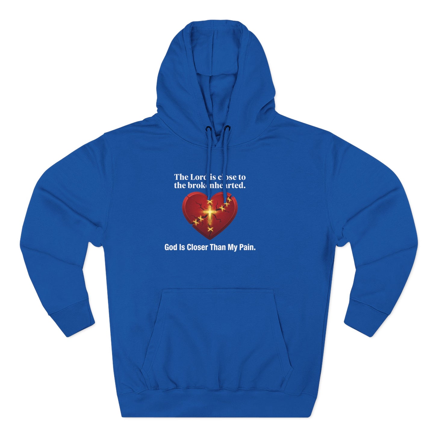 Christian Heart Hoodie – "God Is Closer Than My Pain" Inspirational Pullover