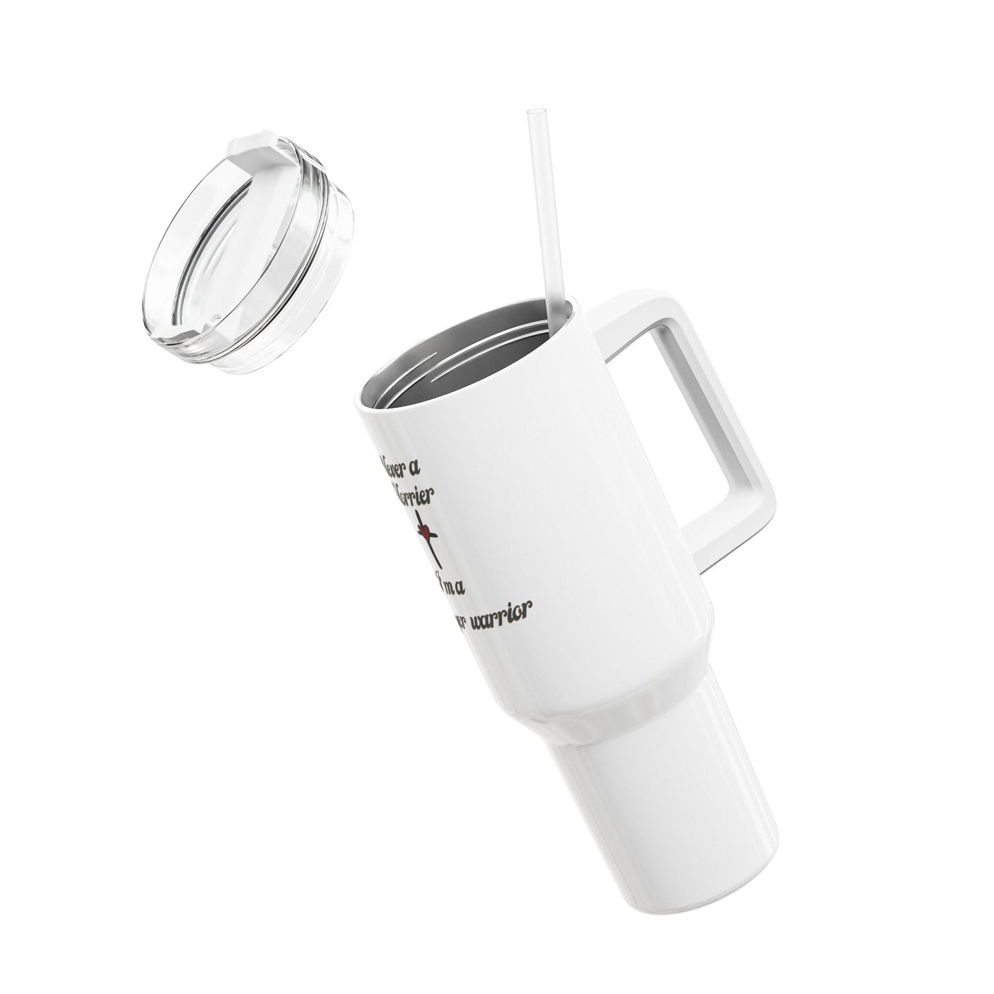 Prayer Warrior 40oz Tumbler – Never a Worrier Christian Travel Mug