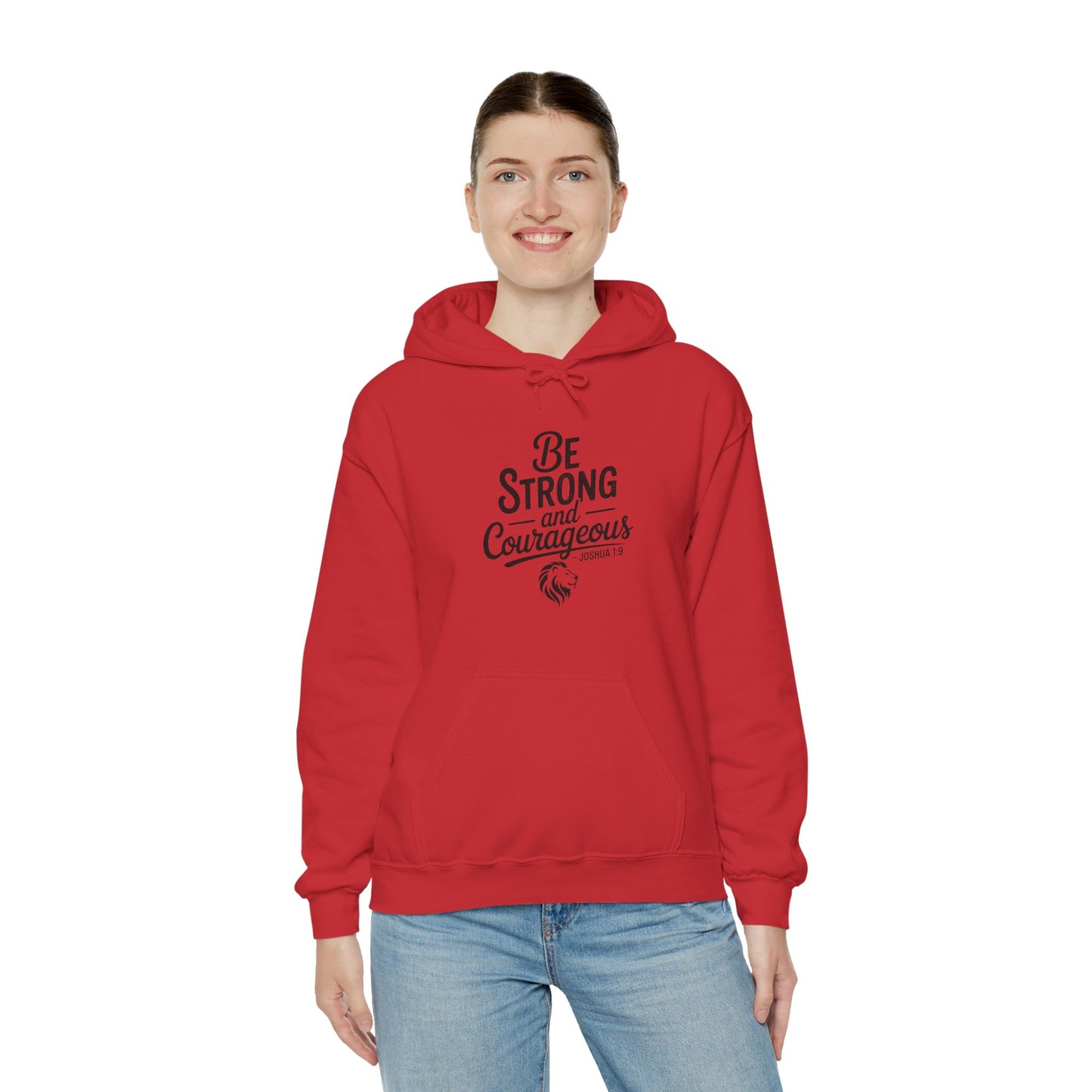 Be Strong and Courageous Hoodie – Inspirational Christian Scripture Sweatshirt