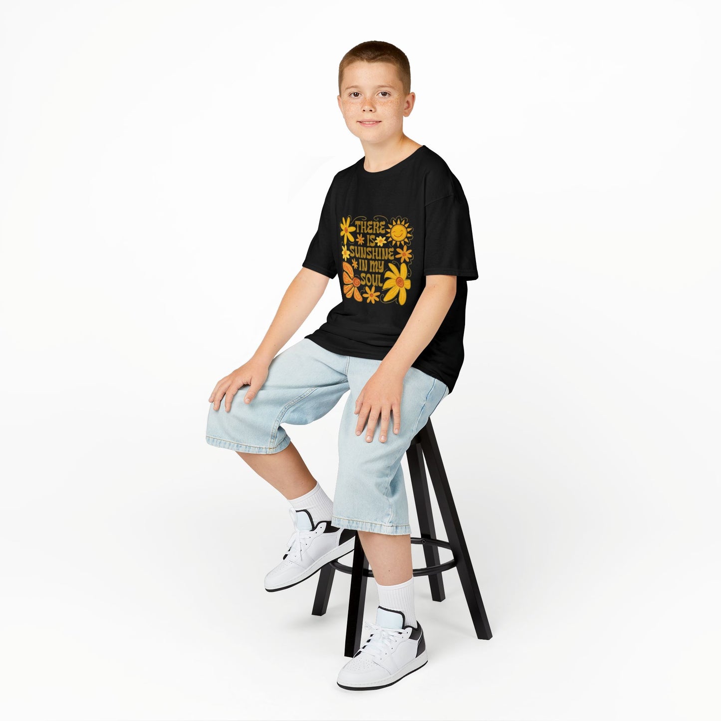 Kids T-Shirt — "There Is Sunshine In My Soul" Retro Floral Tee