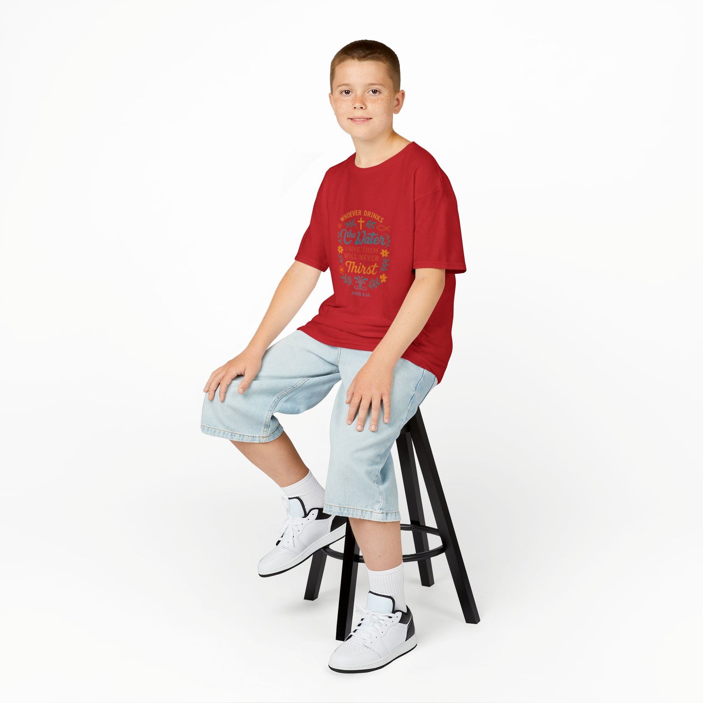 Kids Tee — "Blessed & Hydrated" Christian Faith Graphic Shirt